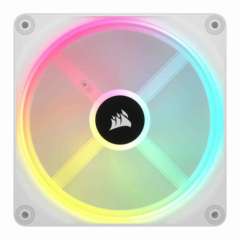 (image for) Corsair iCUE LINK QX140 RGB White Dual 140mm PWM Fan Starter Kit with iCUE LINK System Hub